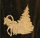 Horse Sleigh with Christmas Tree Laser Cut Vector File