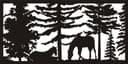 Horses in Forest Landscape Vector Design DXF File