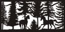 Horses in Pine Forest Decorative Panel DXF Vector File