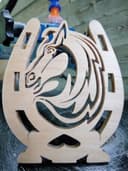Horseshoe Horse Head Laser Cut Vector Design (DXF, SVG, PDF)