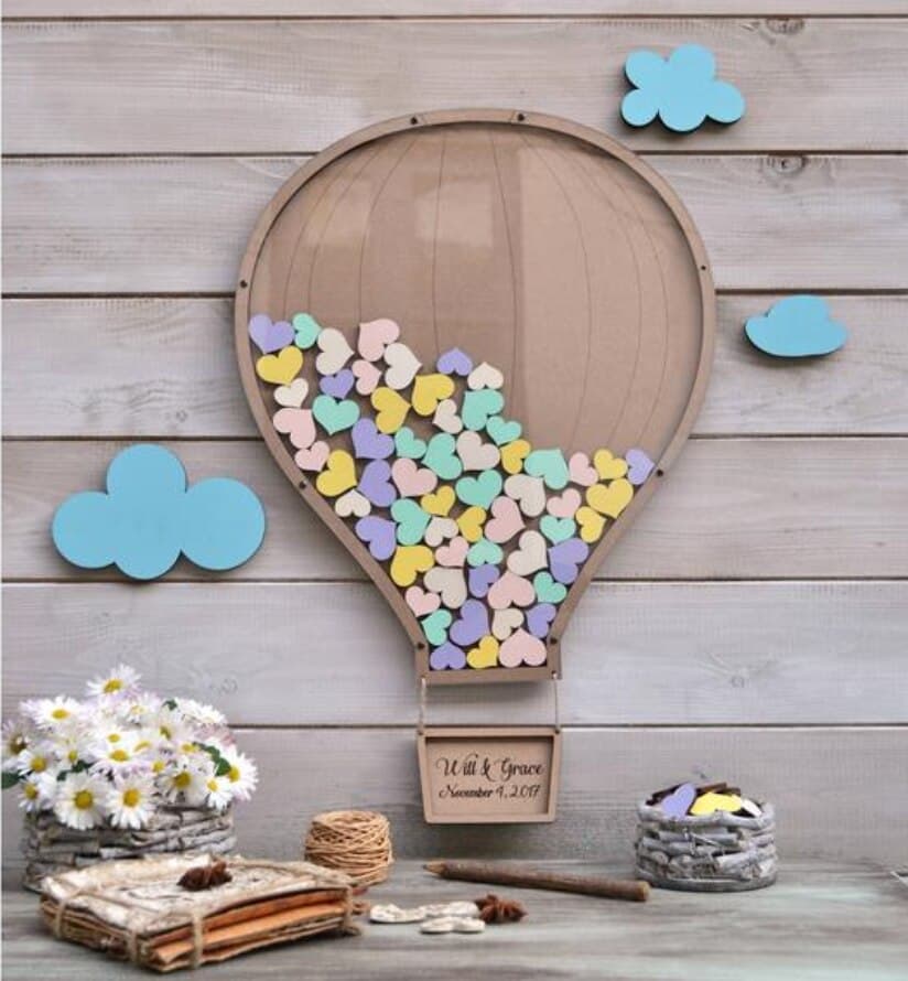 Hot Air Balloon Guest Book Laser Cut Vector File