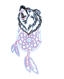 Howling Bear Dreamcatcher Vector Template for Laser Cutting DXF