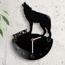 Howling Wolf Custom Wall Clock Laser Cut Vector File