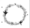 Hummingbird and Floral Wreath Vector File for Laser Cutting
