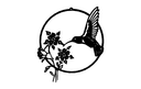 Hummingbird and Flowers Wall Art Vector DXF File