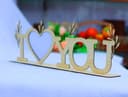 I Love You Heart Table Sign Laser Cut Vector File
