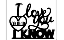 I Love You I Know Wedding Cake Topper Vector DXF