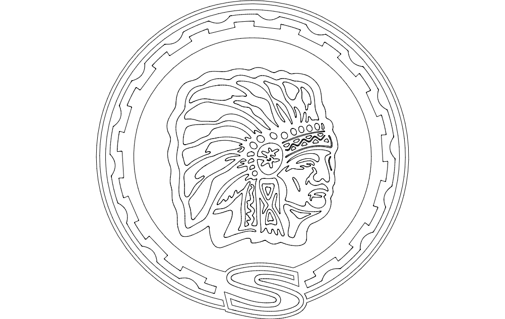 Indian Motorcycles Tribal Head Logo Vector DXF File