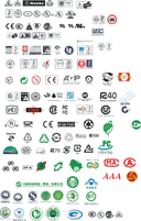 Industrial Certification and Compliance Symbols Vector Pack