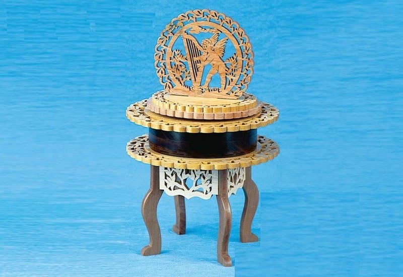 Intricate Cherub Table 3D Puzzle Vector File for Laser Cutting