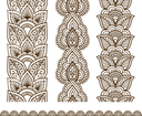 Intricate Indian Mehndi Border Patterns Vector File