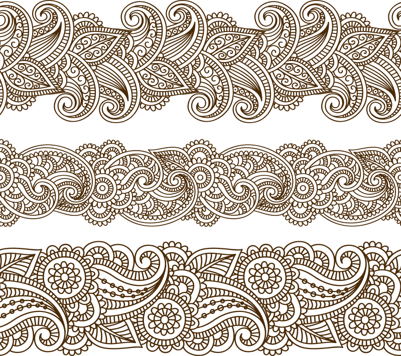 Intricate Mehndi Border Vector Patterns for Laser Cutting