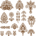 Intricate Mehndi Floral Patterns Collection Vector File