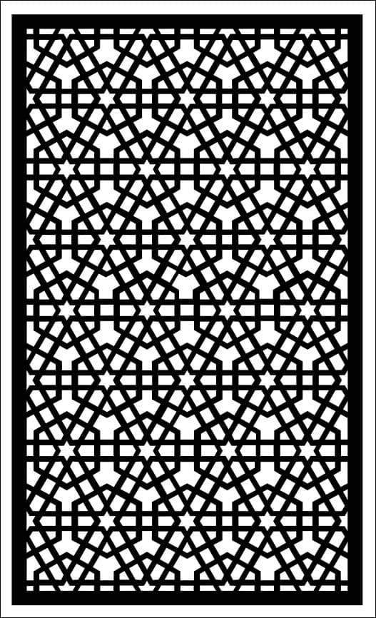 Islamic Geometric Screen Pattern DXF SVG Vector Template