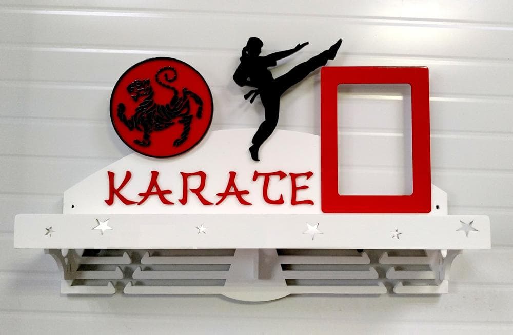 Karate Medal Hanger with Photo Frame Laser Cut Vector File