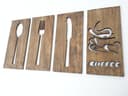Kitchen Cutlery and Coffee Sign Set Laser Cut Vector File