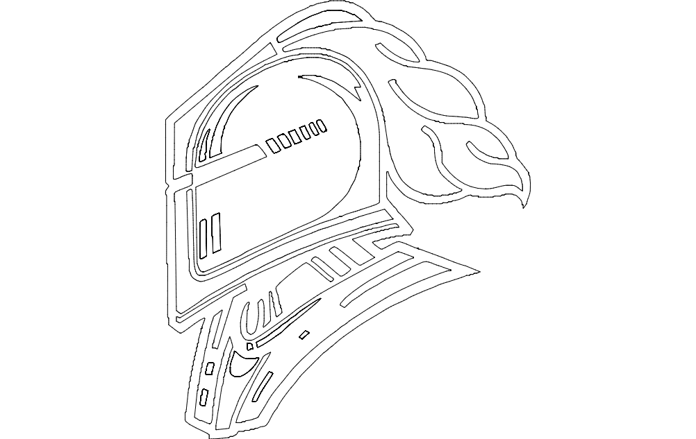 Knight Helmet Side Profile Vector DXF File
