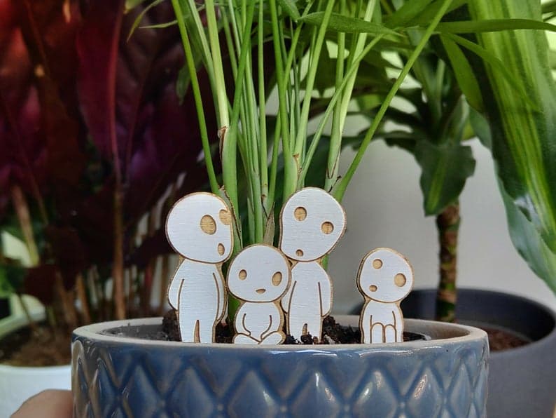 Kodama Forest Spirits Potted Plant Decor Laser Cut Vector (CDR)
