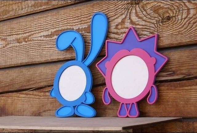 Krosh and Ezhik Cartoon Photo Frames Laser Cut Vector File