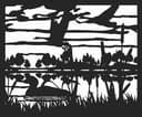 Lake Wildlife Scene Vector Art for Laser Cutting DXF