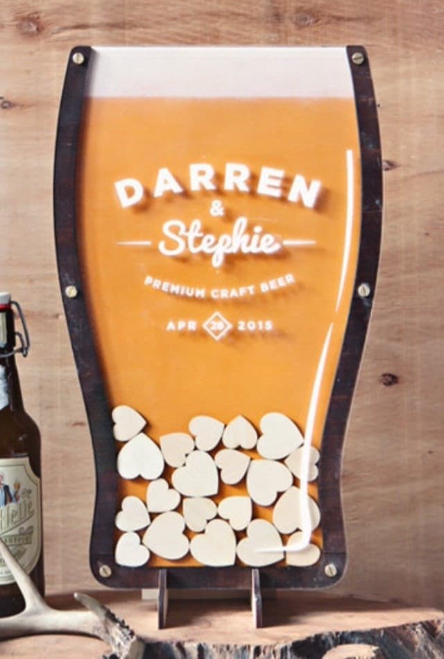 Laser Cut Beer Pint Drop Box Guestbook Vector File (CDR)