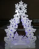 Laser Cut Christmas Tree Scene with Snowflake Topper Vector File