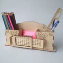 Laser Cut Desk Organizer with Perpetual Calendar Vector File