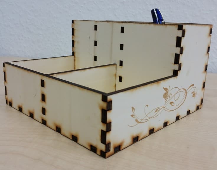 Laser Cut Desktop Organizer Box Vector File
