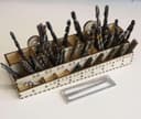 Laser Cut Drill Bit Organizer Rack Vector Plan DXF File