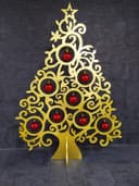 Laser Cut Filigree Christmas Tree Decoration Vector Design (DXF, CDR)
