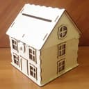 Laser Cut House Shaped Money Box Vector File