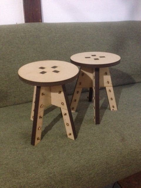 Laser Cut Interlocking Mini Stool Vector Template (DXF)