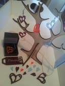 Laser Cut Jewelry Display Tree and Heart Charms Vector DXF