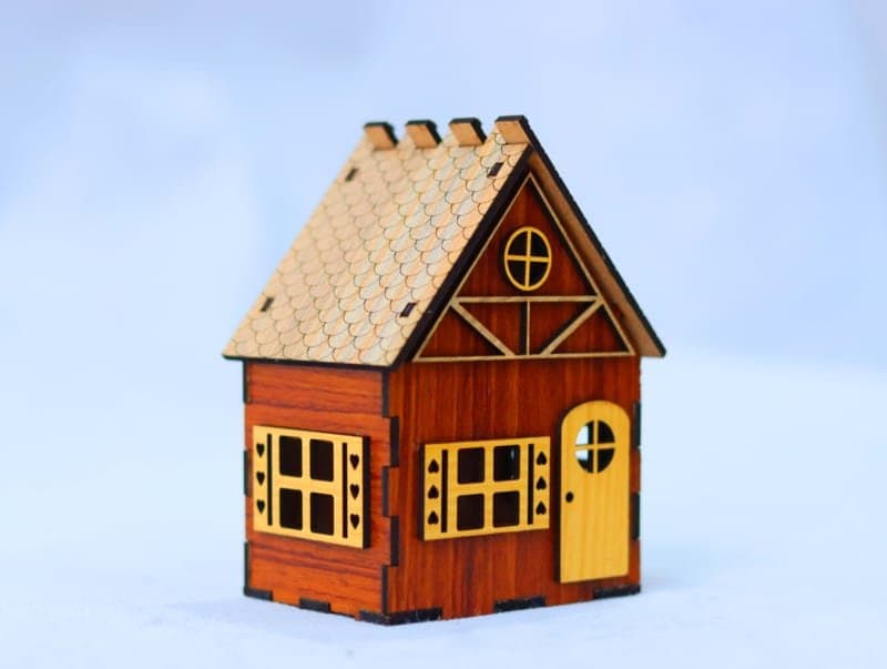 Laser Cut Mini 3D Wooden House Template - DXF SVG File