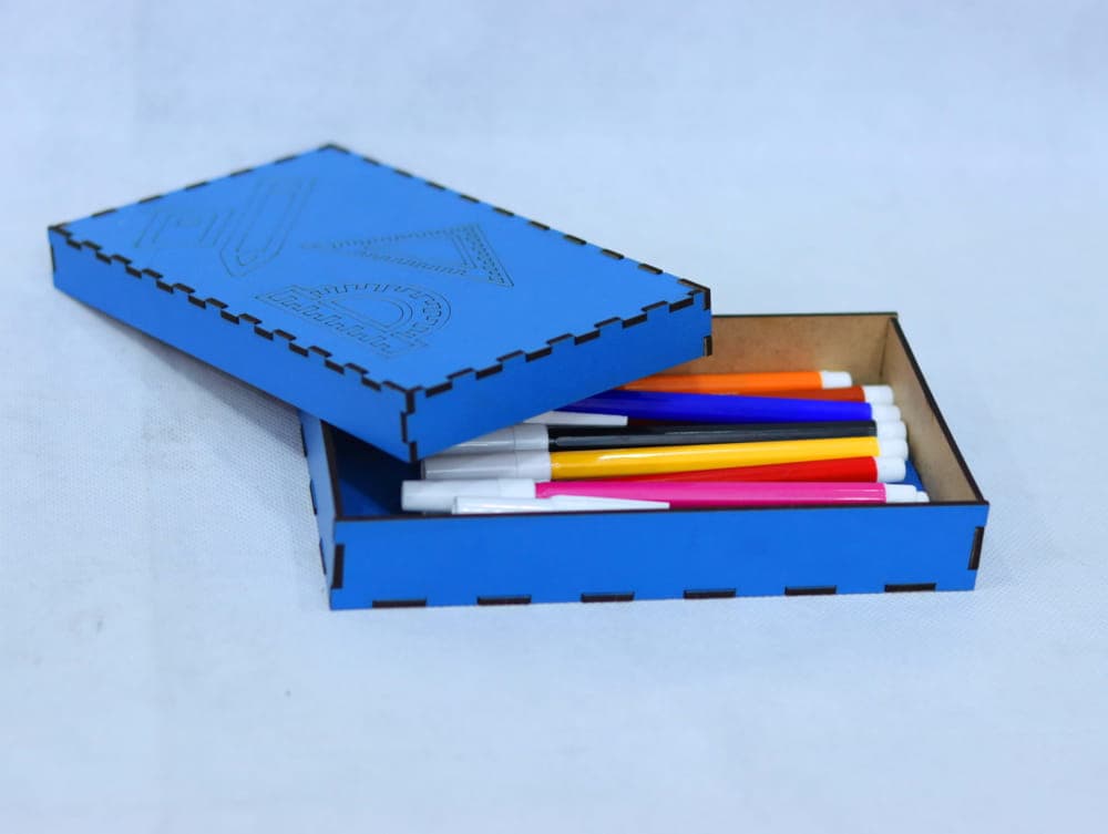 Laser Cut Pencil Box with Lid - Free Vector File
