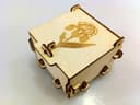 Laser Cut Pinned Wooden Box with Flower Engraving DXF