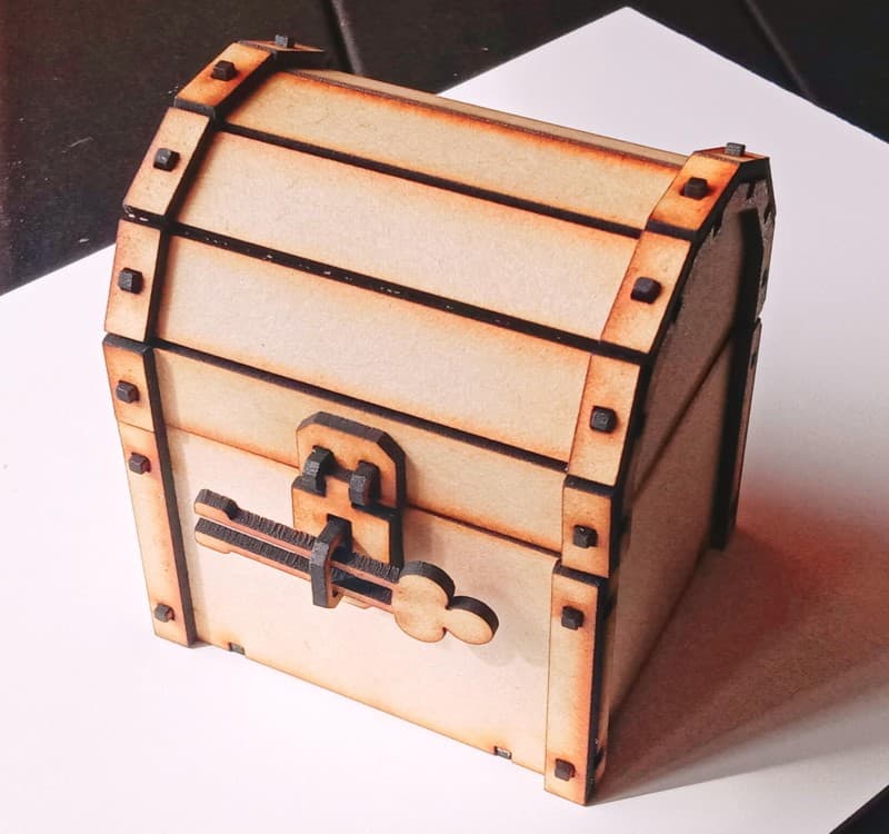 Laser Cut Treasure Chest Box Vector File