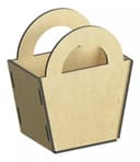 Laser Cut Wooden Gift Basket with Handles CDR DXF SVG