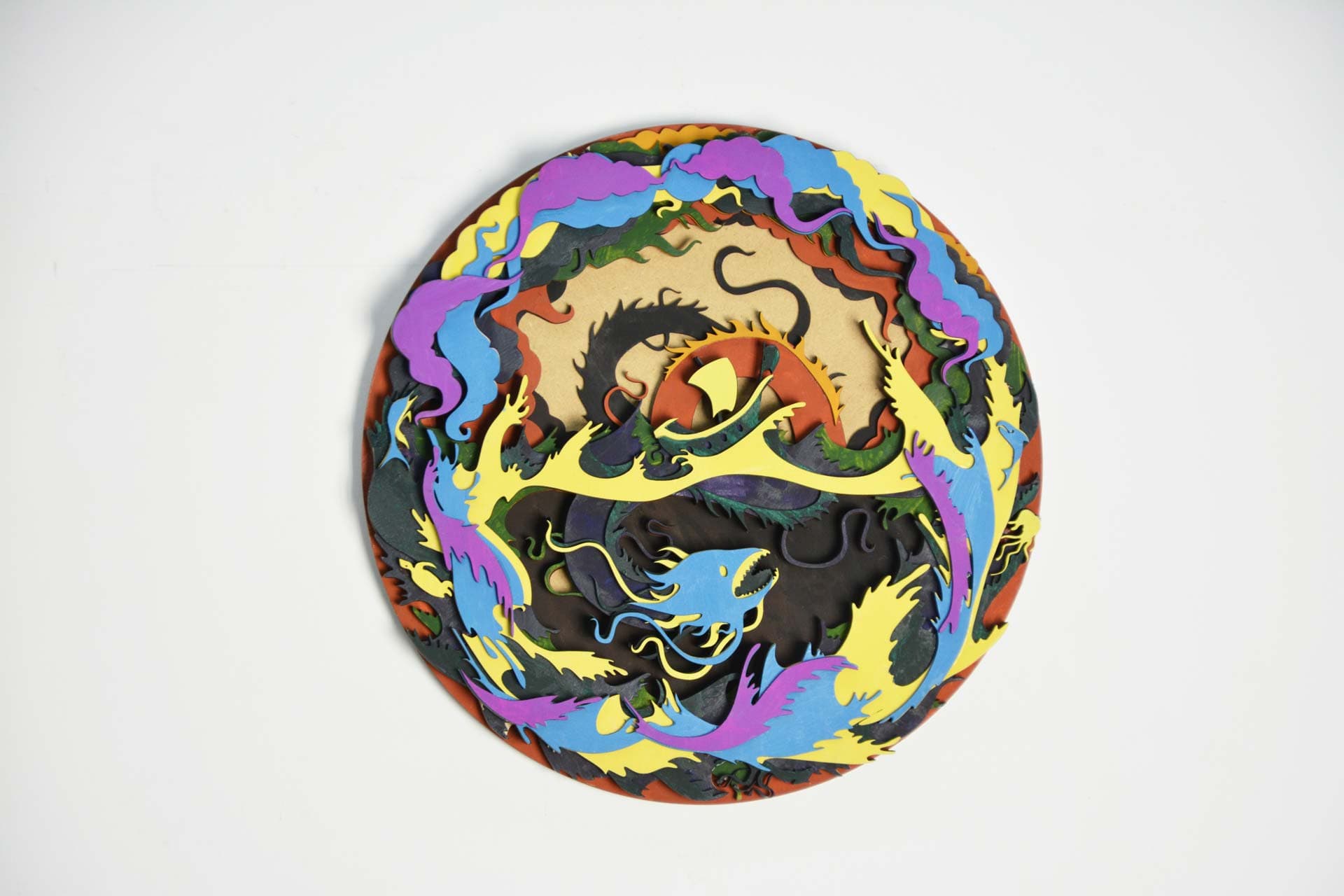 Layered Dragon Mandala 3D Art Laser Cut File