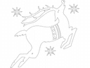 Leaping Christmas Reindeer Vector Design DXF File