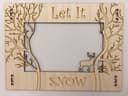 Let It Snow Deer Photo Frame Vector Laser Cut File