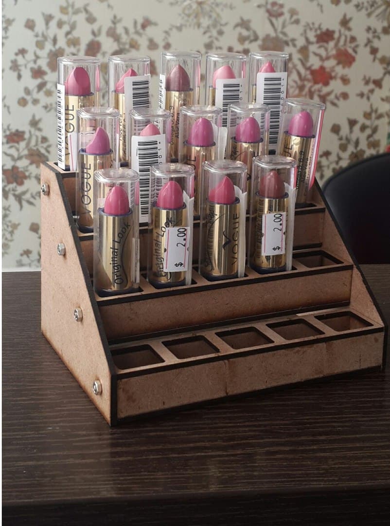 Lipstick Organizer Display Stand Laser Cut Vector File
