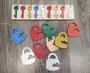Lock and Key Matching Game Laser Cut Vector File