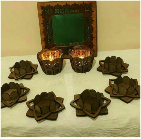 Lotus Flower Tealight Candle Holder Laser Cut Vector File