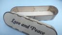 Love and Peace Oval Pencil Box Laser Cut Vector File (DXF)