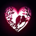 Love Birds in Heart Frame Layered Laser Cut Design DXF File
