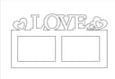 Love Double Photo Frame Laser Cut Vector File