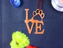 Love Paw Print Ornament Laser Cut Vector File