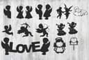 Lovely Cupid and Angel Silhouettes Vector Set for Laser Cutting