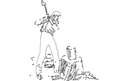 Lumberjack Chopping Wood Vector Design DXF File